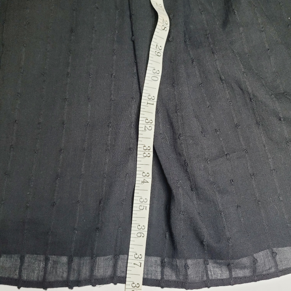 H&M Influencer Dress Balloon Sleeve Cotton Crotchet V-Neck Medium Black Vacation - Picture 8 of 15